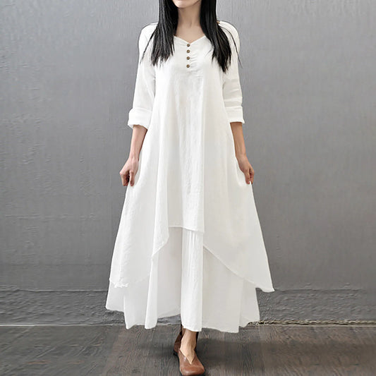 Linen White Dress